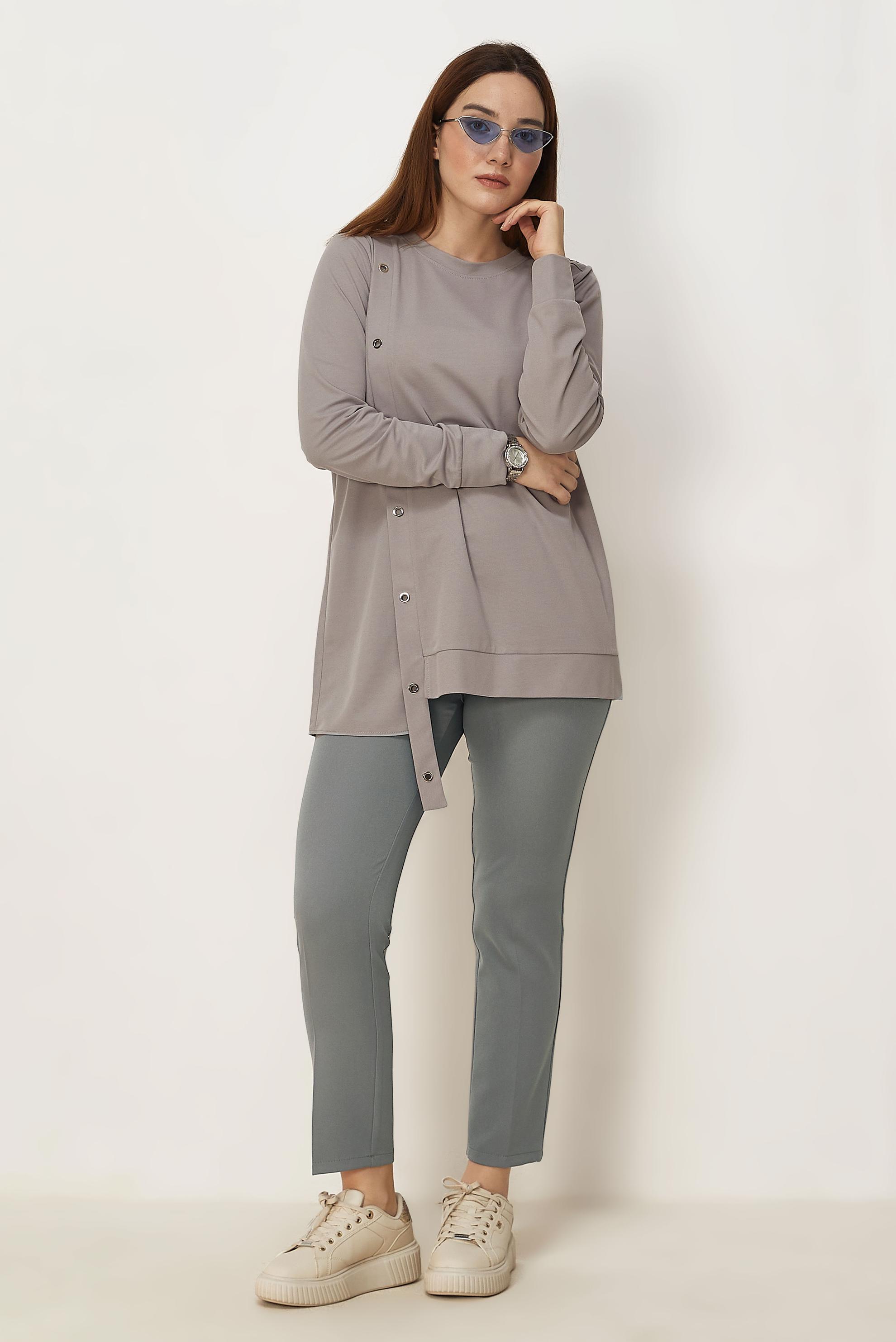 Hijab-Kleidung GRAU GERADE GESCHNITTENE HOSE 70979