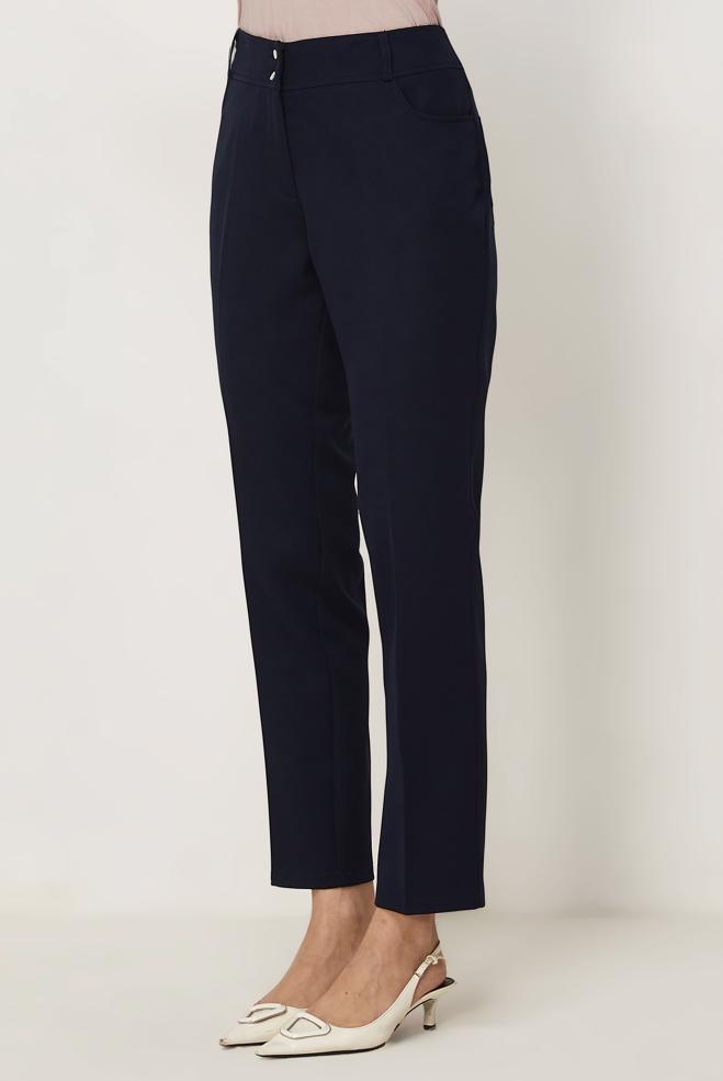 Hijab clothing NAVY BLUE STRAIGHT CUT PANTS 70979 - ALVİNA