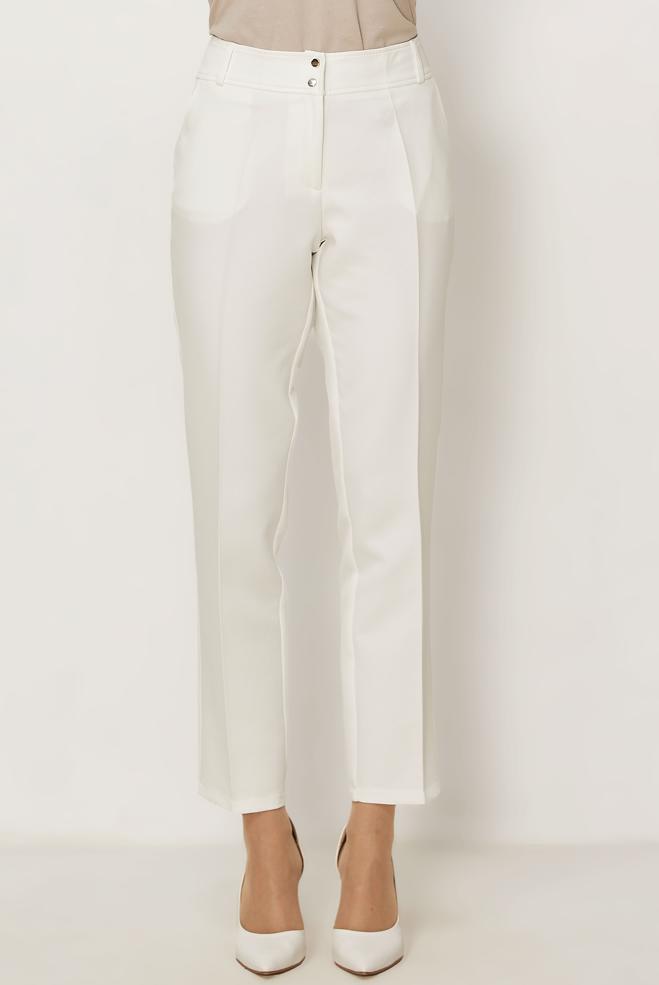 Hijab clothing WHITE STRAIGHT CUT PANTS 70980 - ALVİNA