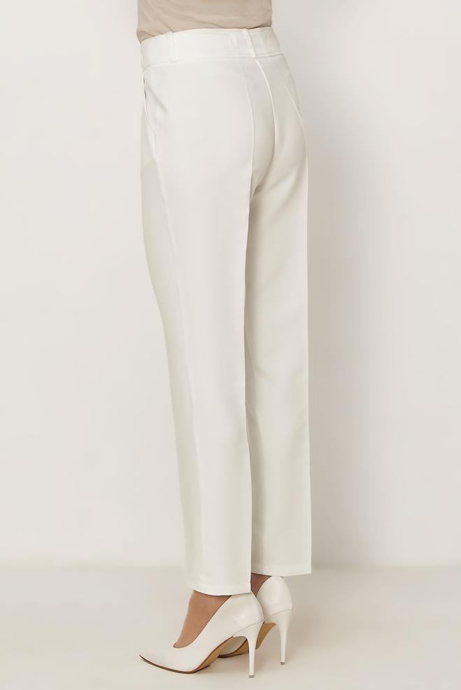 Hijab clothing WHITE STRAIGHT CUT PANTS 70980 - ALVİNA