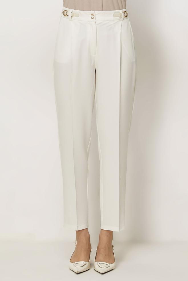 Hijab clothing WHITE BELT DETAILED PANTS 70982 - ALVİNA