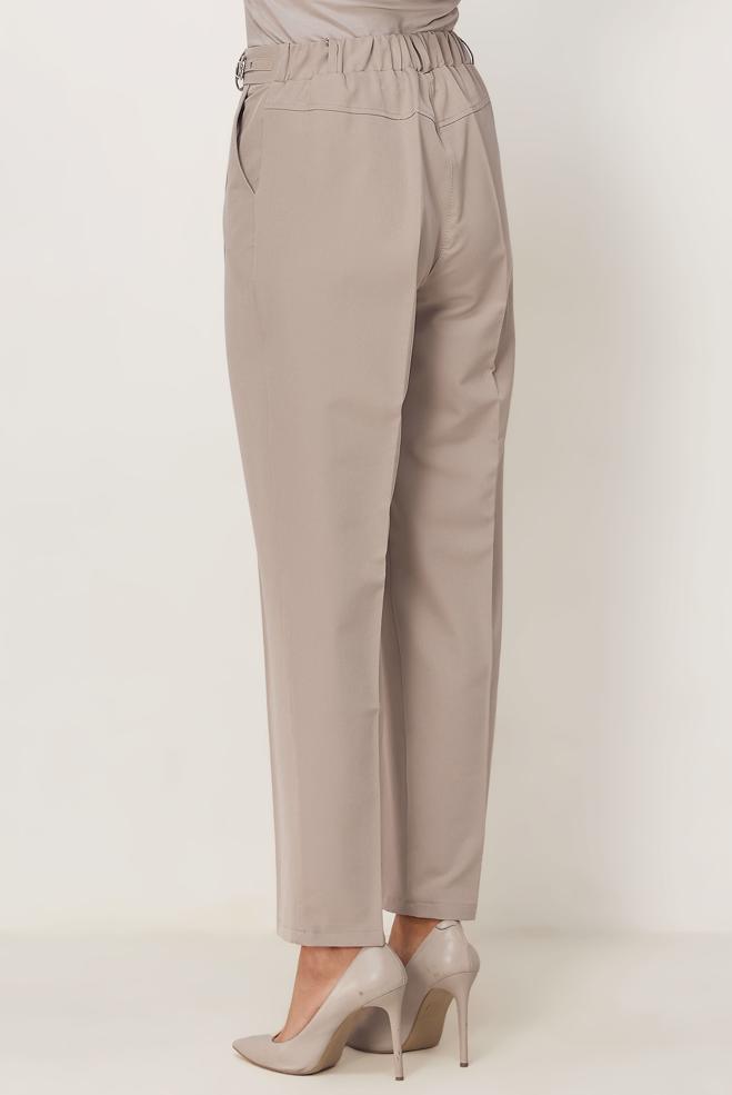 Hijab clothing BEIGE BELT DETAILED PANTS 70982 - ALVİNA