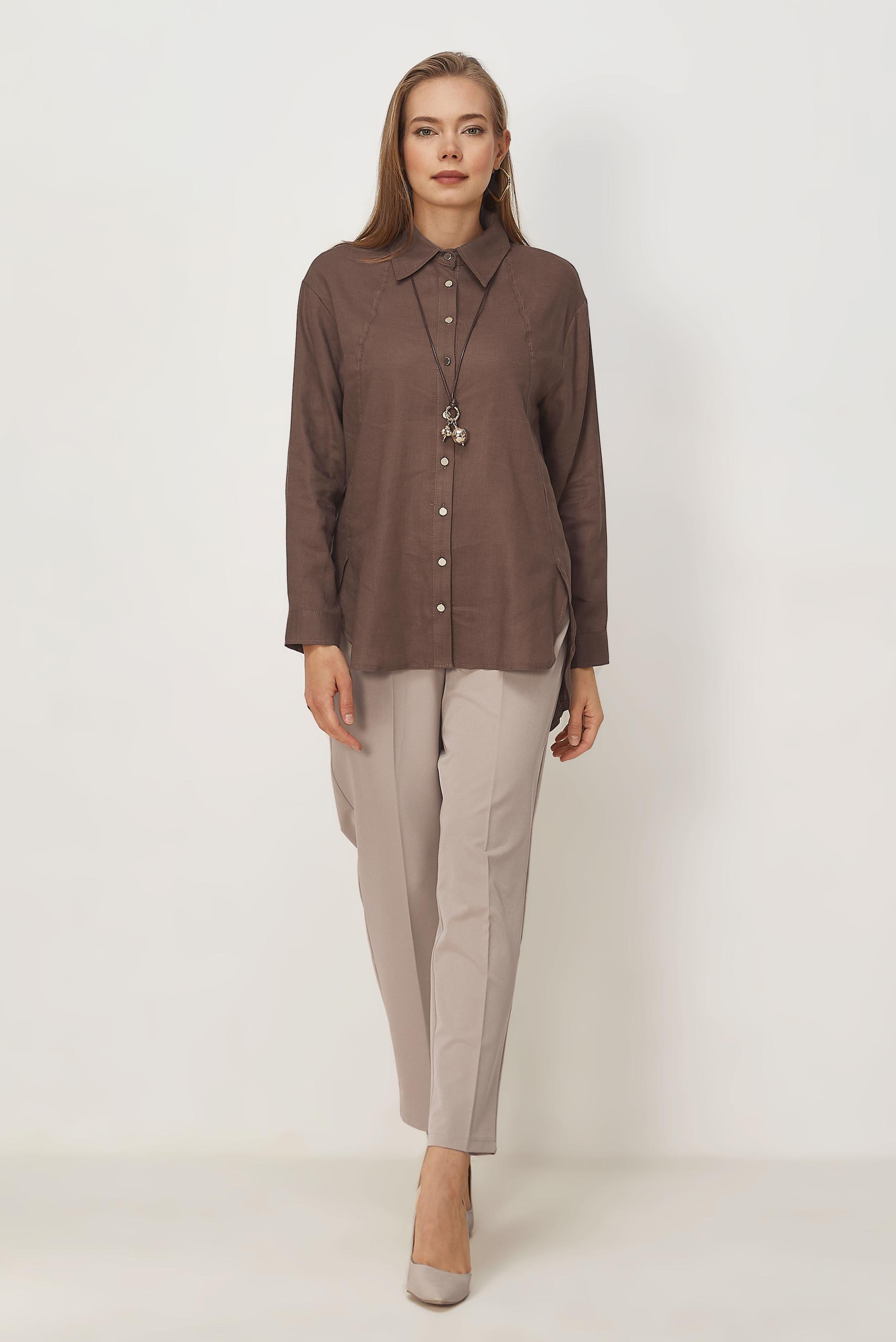 Hijab clothing BEIGE BELT DETAILED PANTS 70982