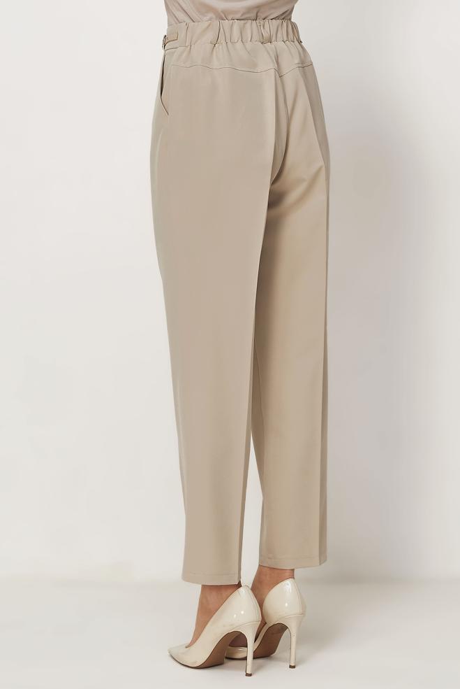 Hijab clothing BEIGE BELT DETAILED PANTS 70982 - ALVİNA