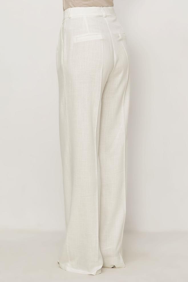 Hijab clothing WHITE LINEN WIDE LEG PANTS 70986 - ALVİNA