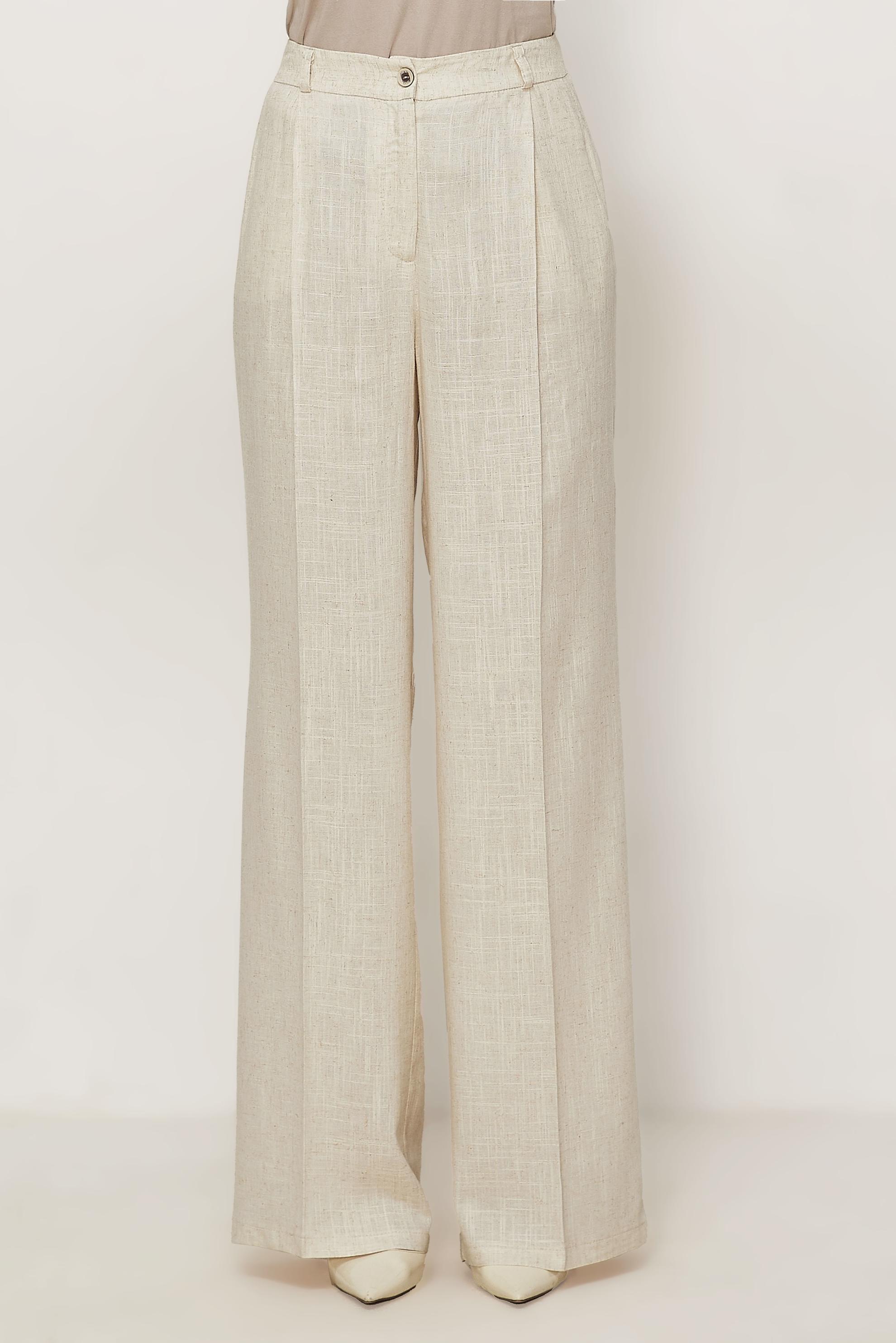 Hijab clothing BEIGE LINEN WIDE LEG PANTS 70986