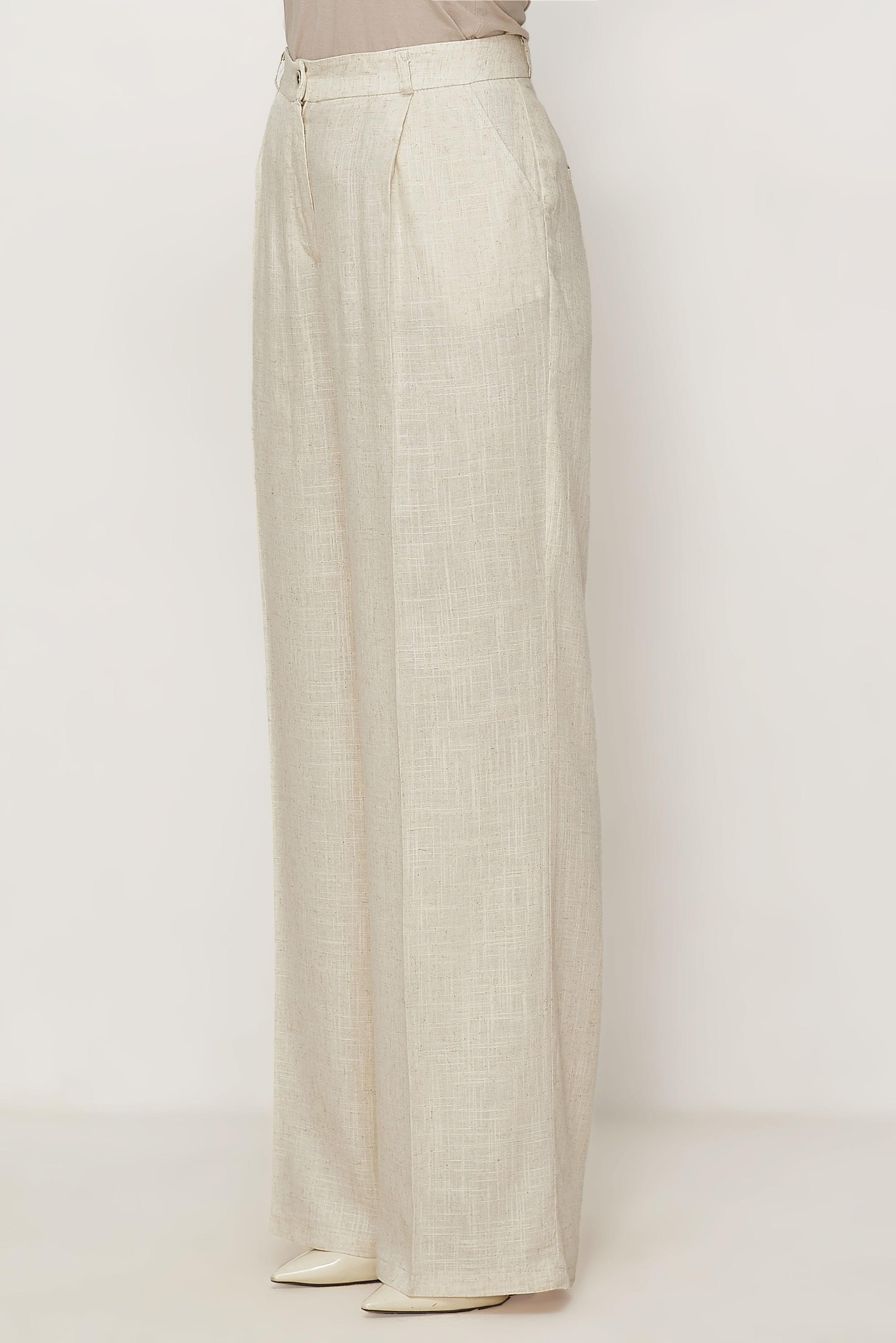Hijab clothing BEIGE LINEN WIDE LEG PANTS 70986