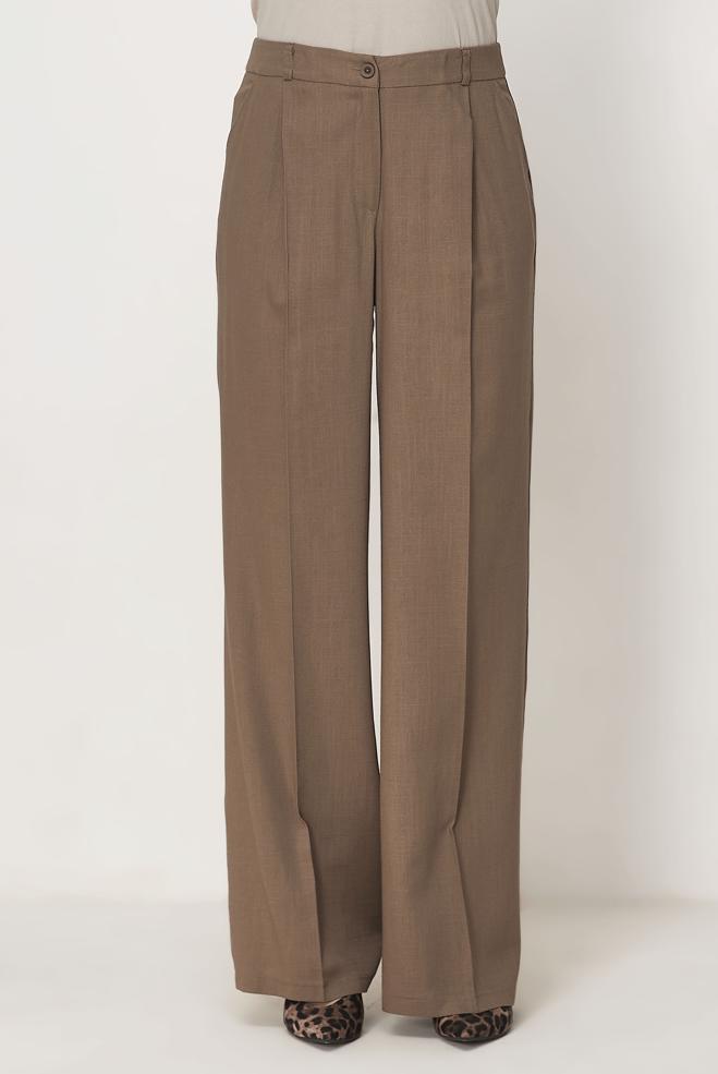Hijab clothing MINK LINEN WIDE LEG PANTS 70986 - ALVİNA