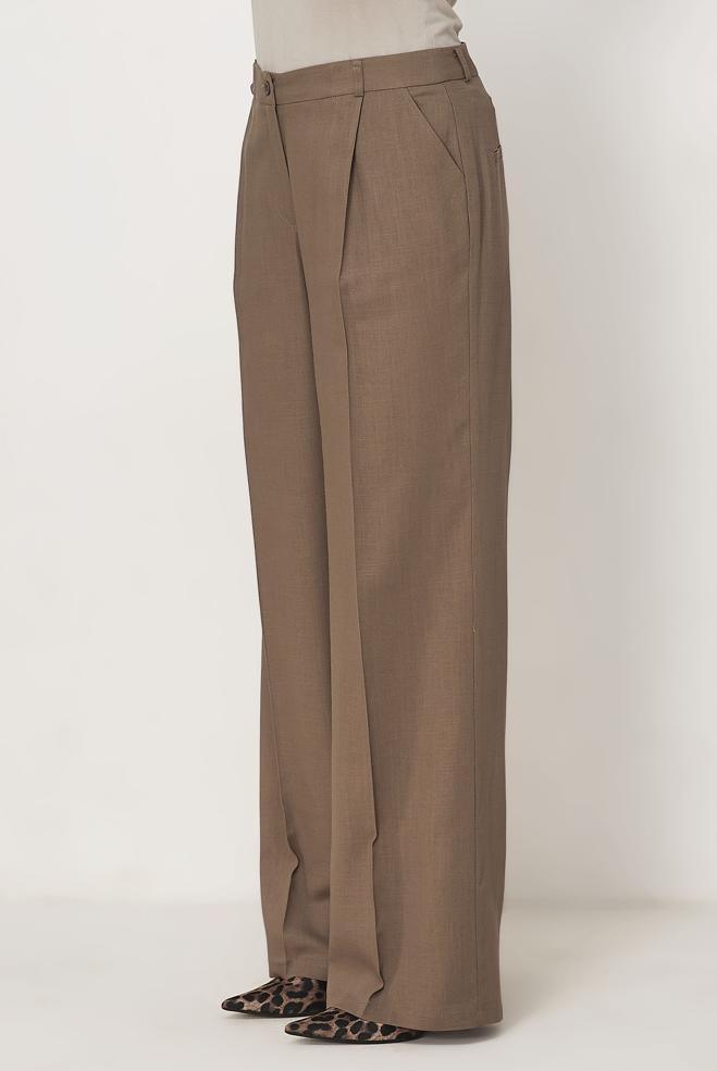 Hijab clothing MINK LINEN WIDE LEG PANTS 70986 - ALVİNA
