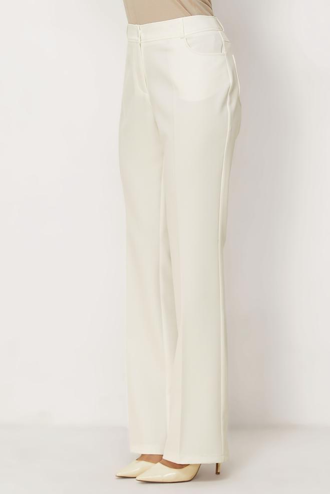 Hijab clothing WHITE FLARE PANTS 70987 - ALVİNA
