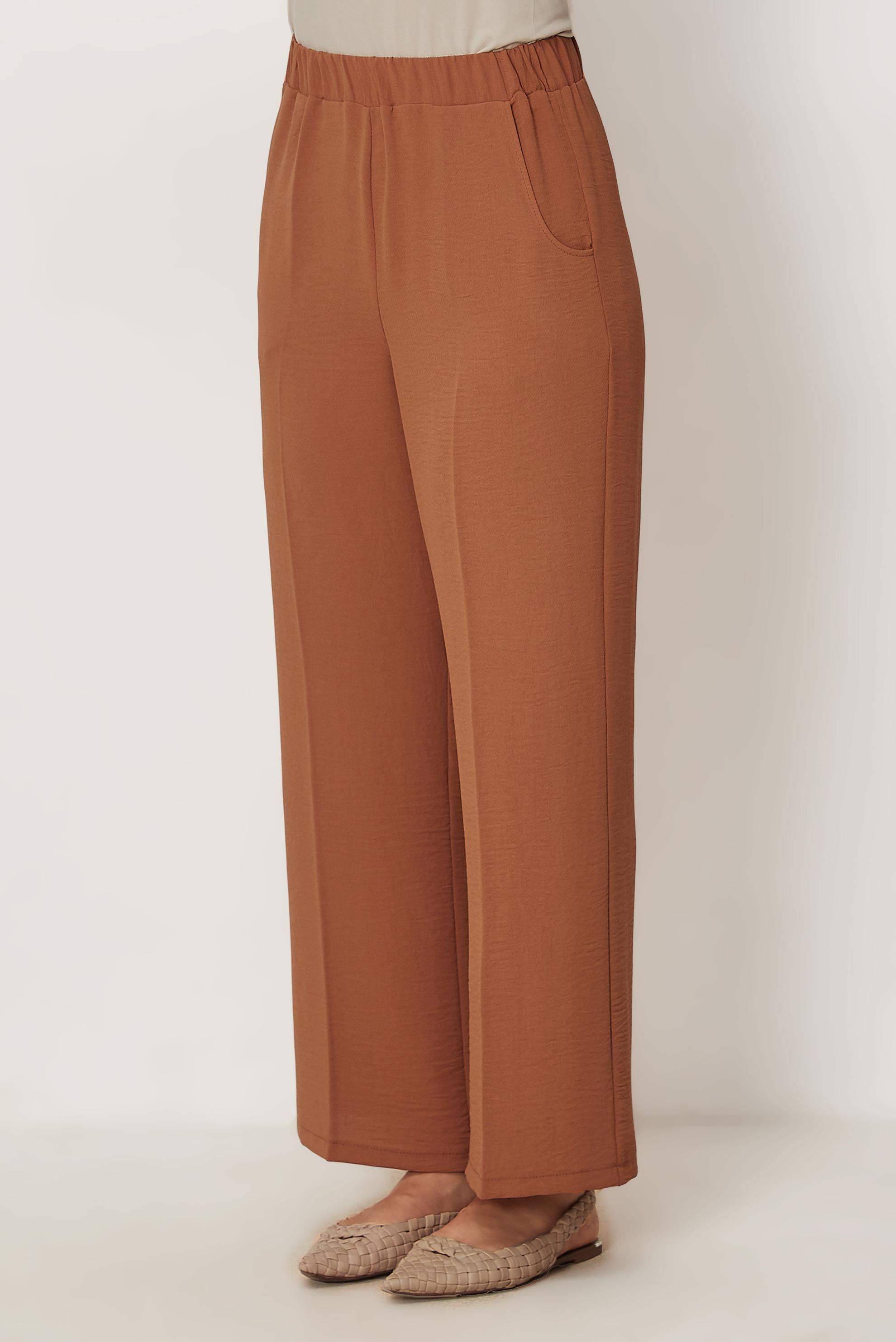 Tesettür giyim TABA GENİŞ PAÇA PANTOLON 70989
