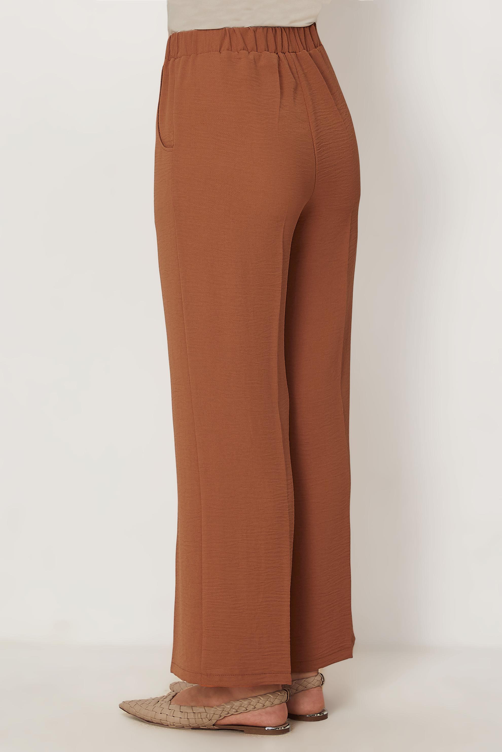 Tesettür giyim TABA GENİŞ PAÇA PANTOLON 70989