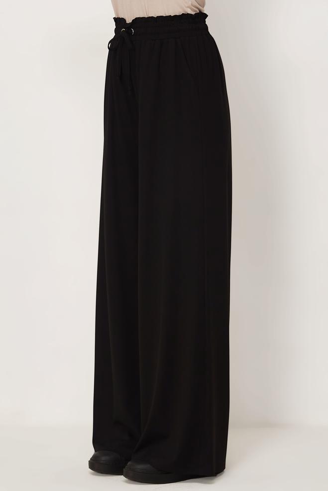 Hijab clothing BLACK ELASTIC WAIST PANTS 70993 - ALVİNA