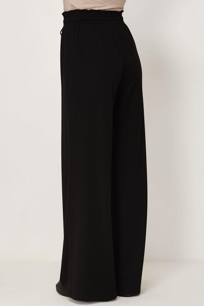 Hijab clothing BLACK ELASTIC WAIST PANTS 70993 - ALVİNA