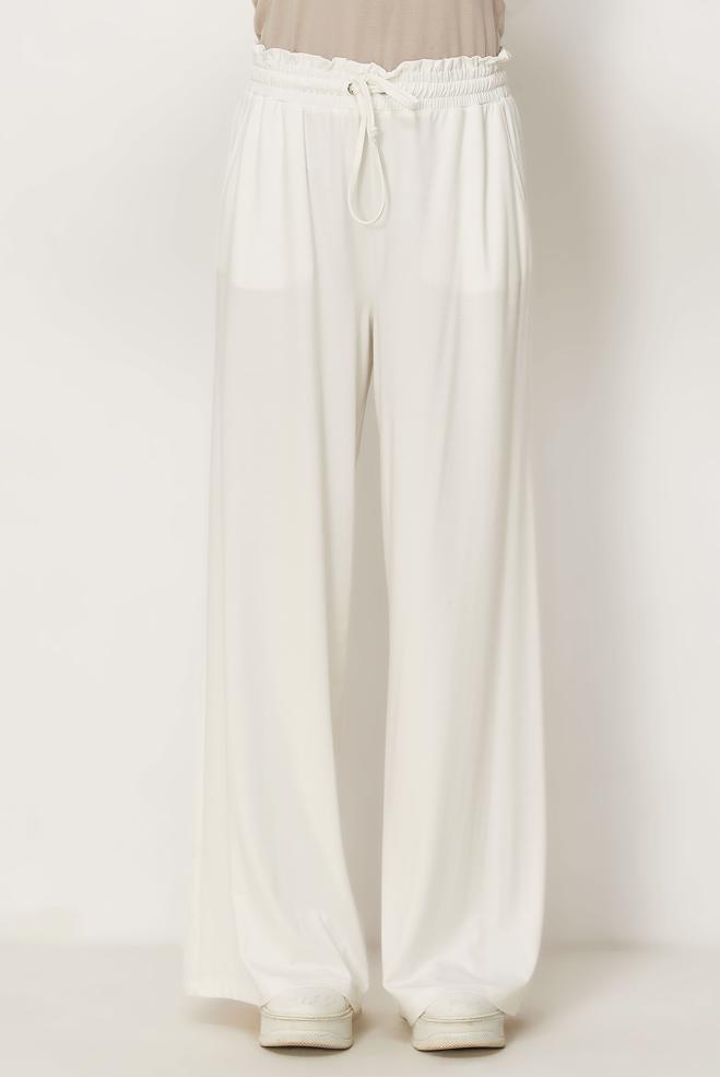 Hijab clothing WHITE ELASTIC WAIST PANTS 70993 - ALVİNA