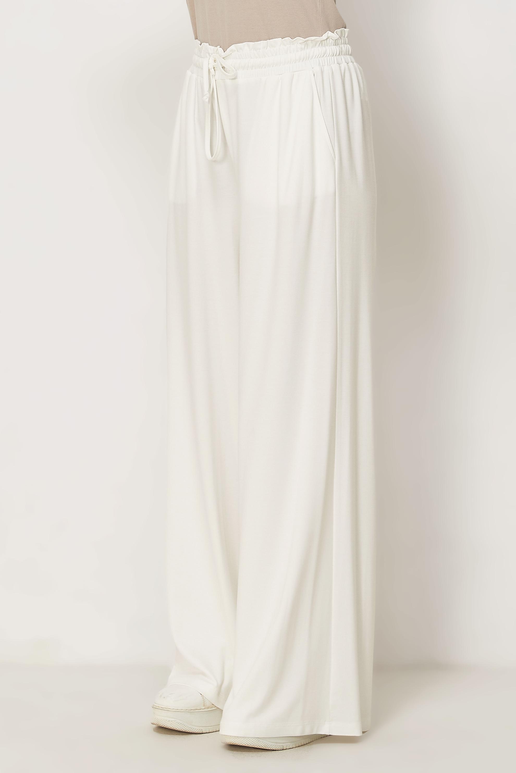 Hijab clothing WHITE ELASTIC WAIST PANTS 70993