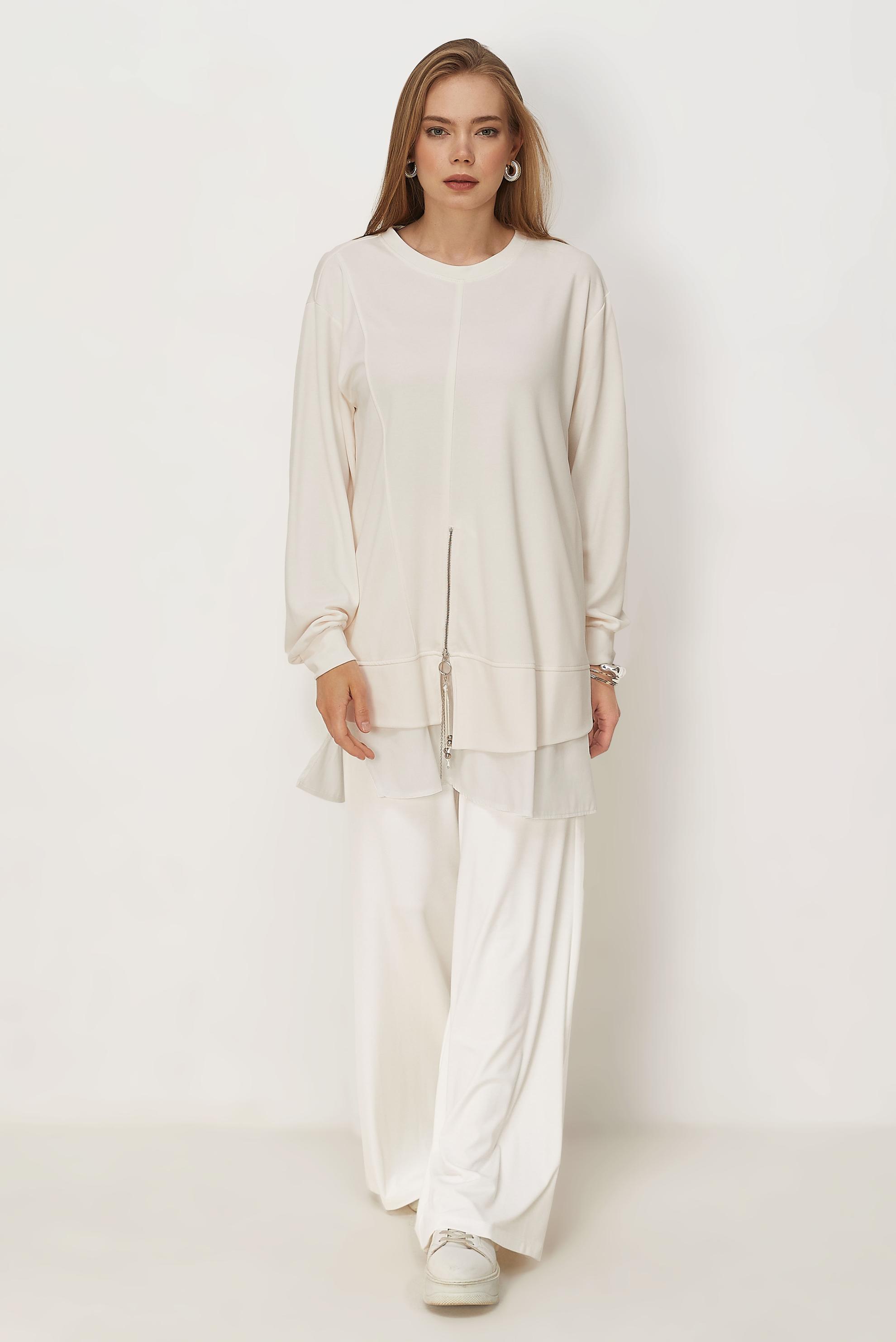 Hijab clothing WHITE ELASTIC WAIST PANTS 70993