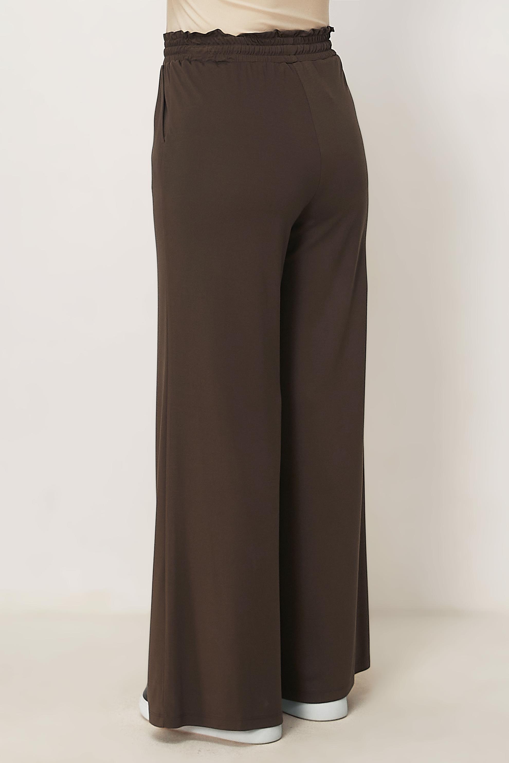 Tesettür giyim KAHVE BELİ LASTİKLİ PANTOLON 70993