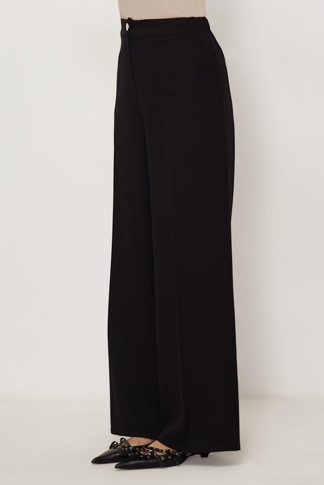 Hijab clothing BLACK WIDELEG PANTS 70994 - ALVİNA