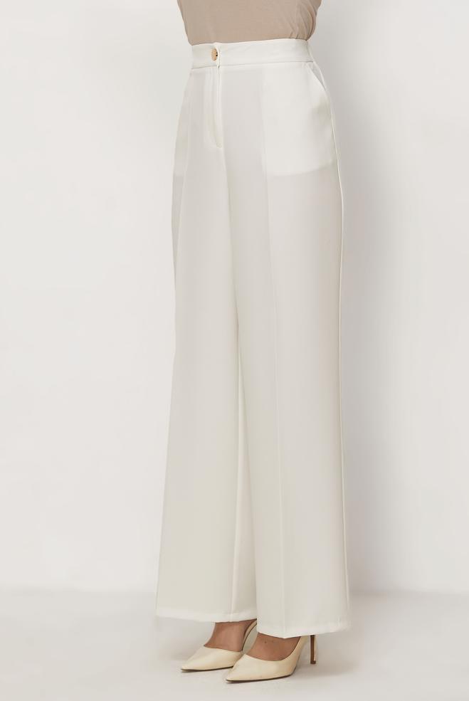 Hijab clothing WHITE WIDELEG PANTS 70994 - ALVİNA