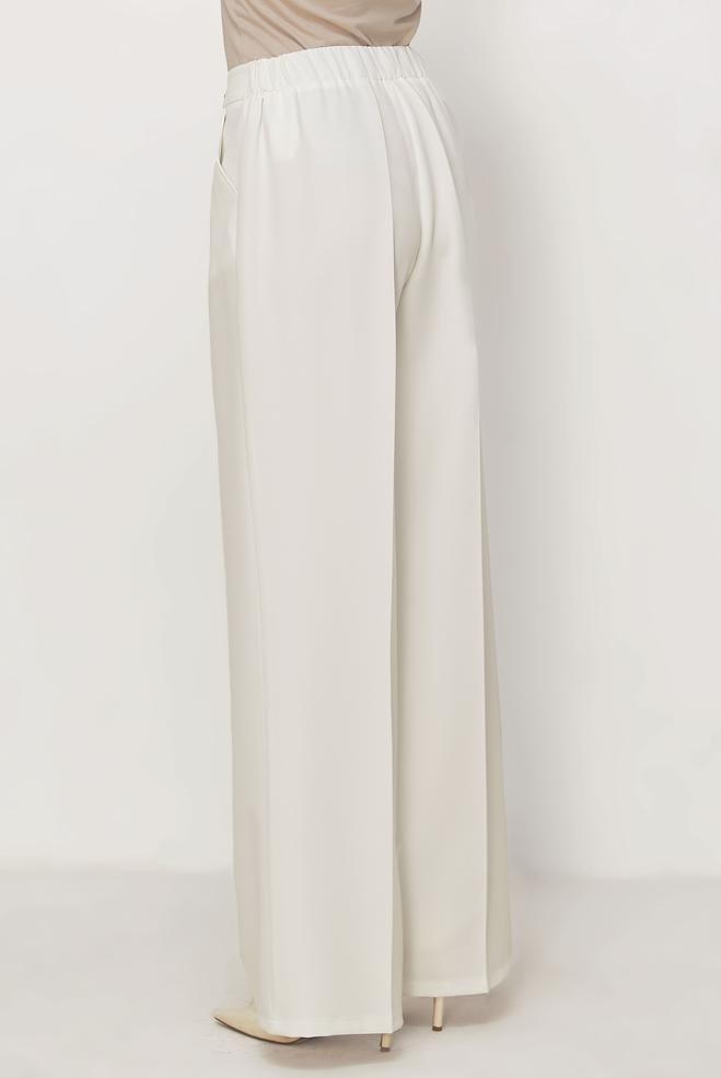 Hijab clothing WHITE WIDELEG PANTS 70994 - ALVİNA