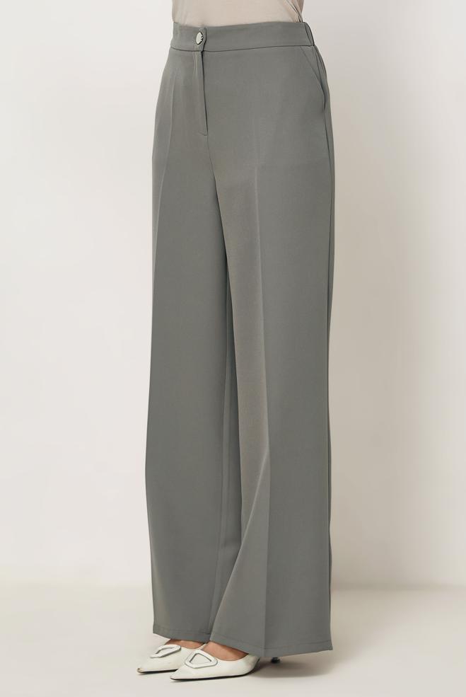Hijab clothing GREY WIDELEG PANTS 70994 - ALVİNA