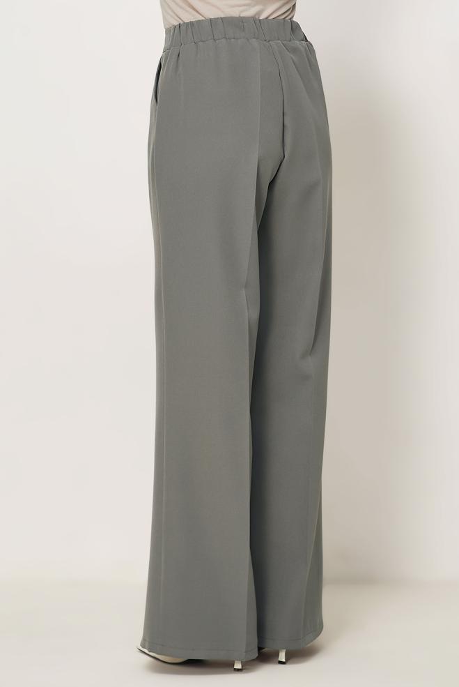 Hijab clothing GREY WIDELEG PANTS 70994 - ALVİNA