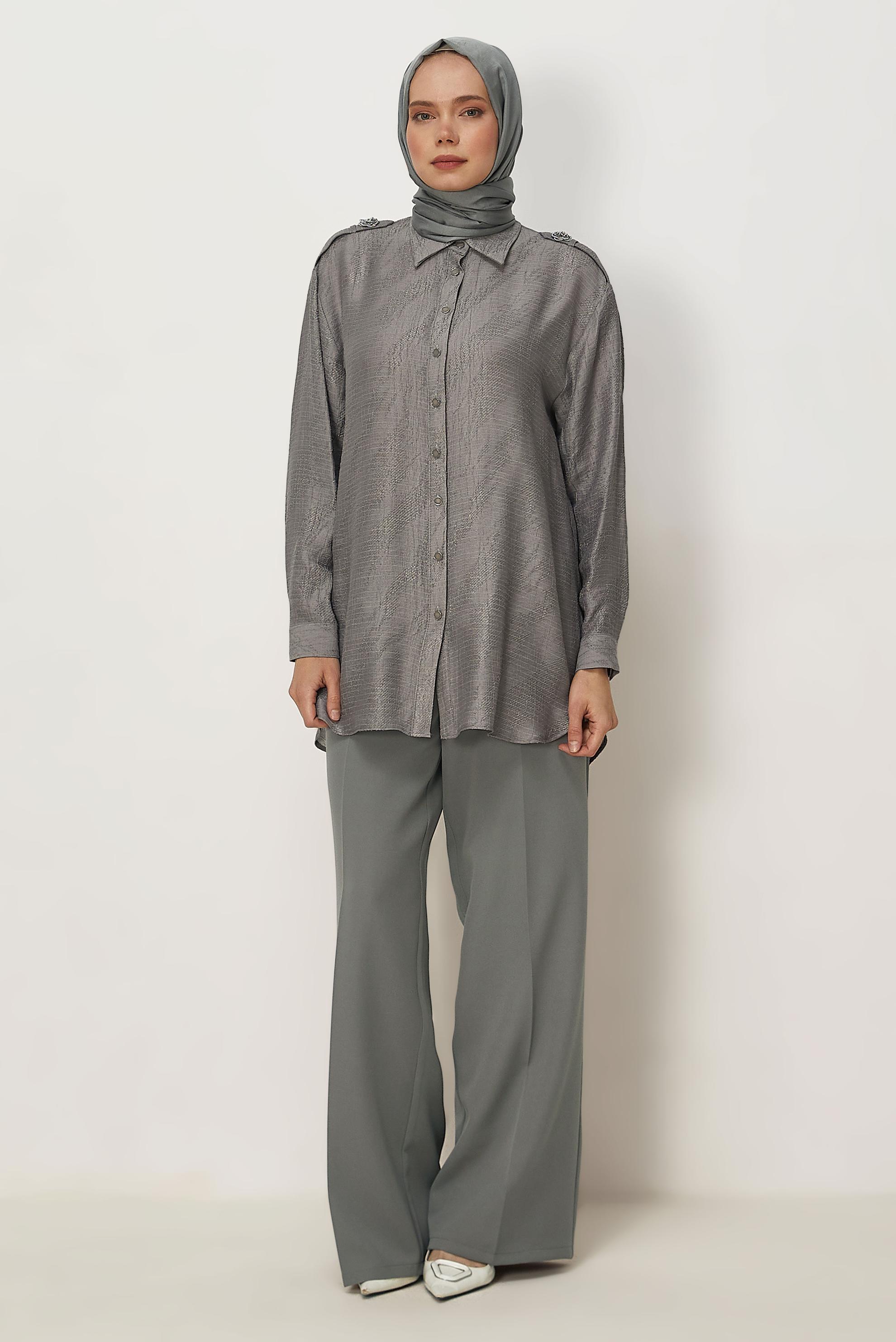 Hijab clothing GREY WIDELEG PANTS 70994