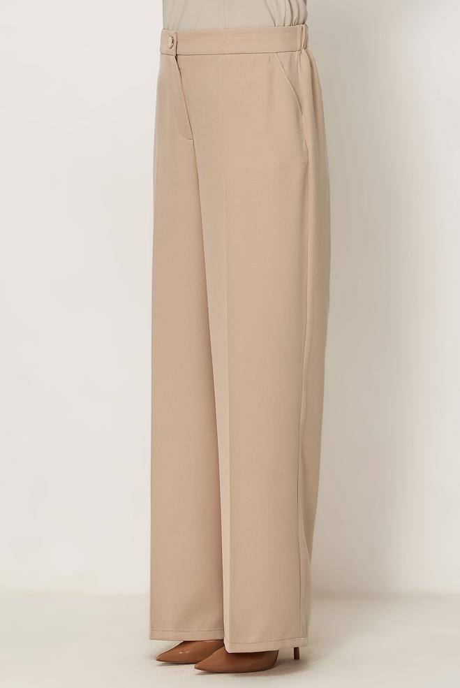 Hijab clothing BEIGE WIDELEG PANTS 70994 - ALVİNA