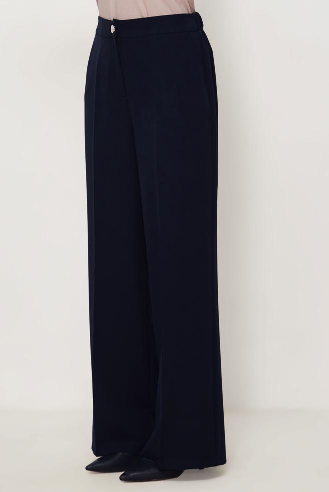 Hijab clothing NAVY BLUE WIDELEG PANTS 70994 - ALVİNA