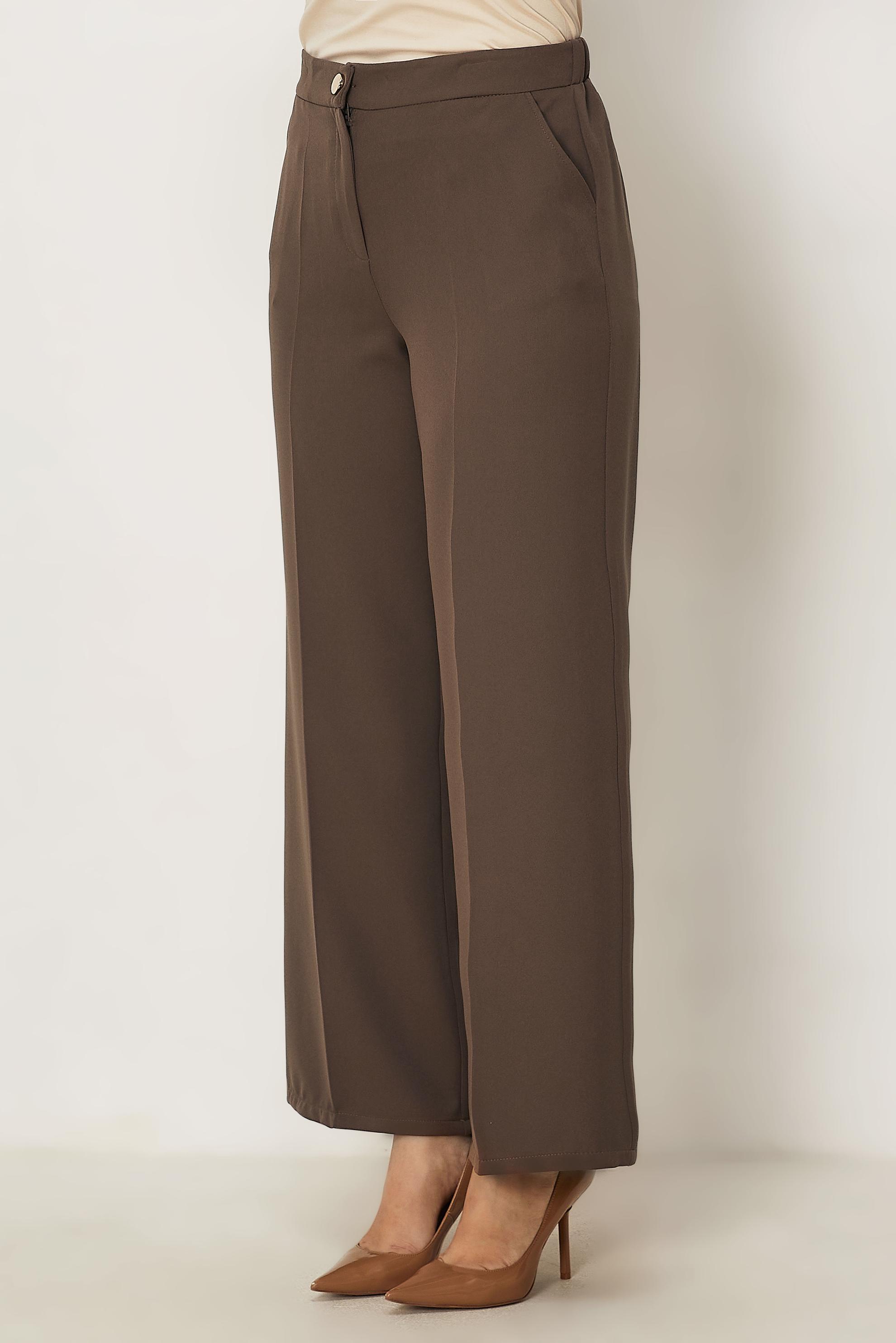 Tesettür giyim VİZON GENİŞ PAÇA PANTOLON 70994