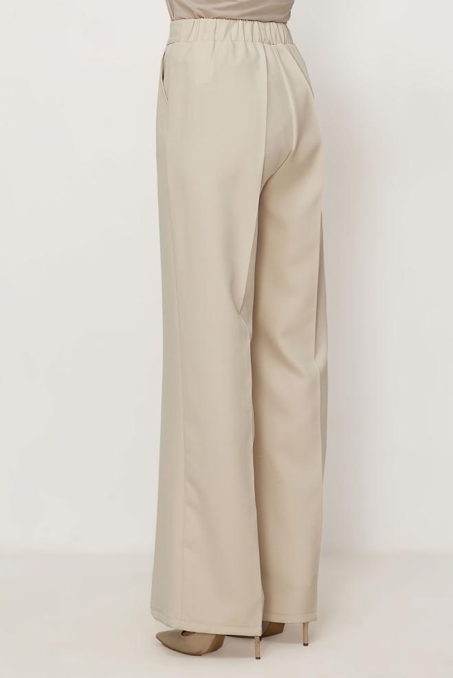 Hijab clothing ECRU WIDELEG PANTS 70994 - ALVİNA