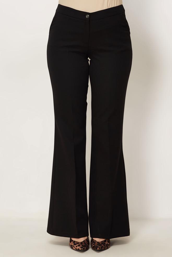 Hijab-Kleidung SCHWARZ SCHLAGHOSE 70995 - ALVİNA