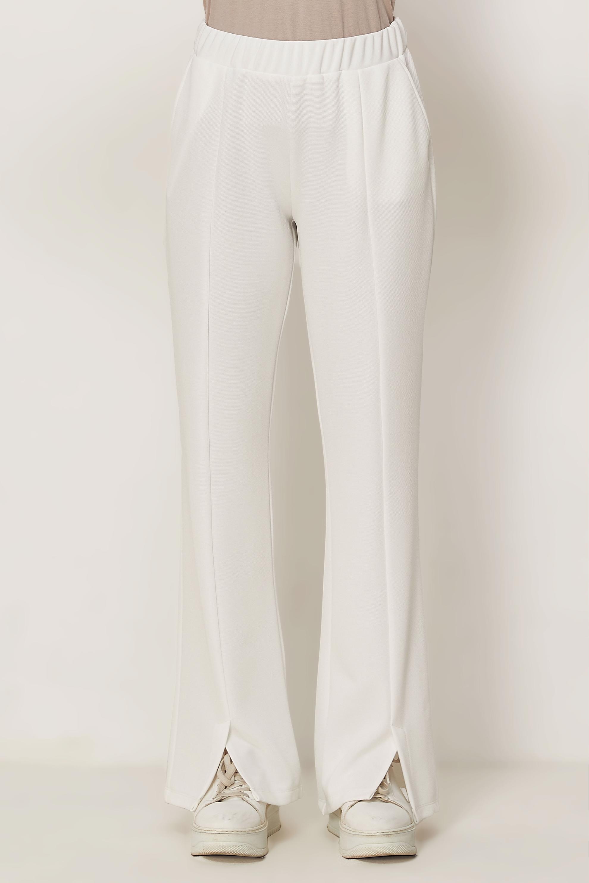 Vêtements hijab BLANC PANTALON TAILLE ÉLASTIQUE 70996