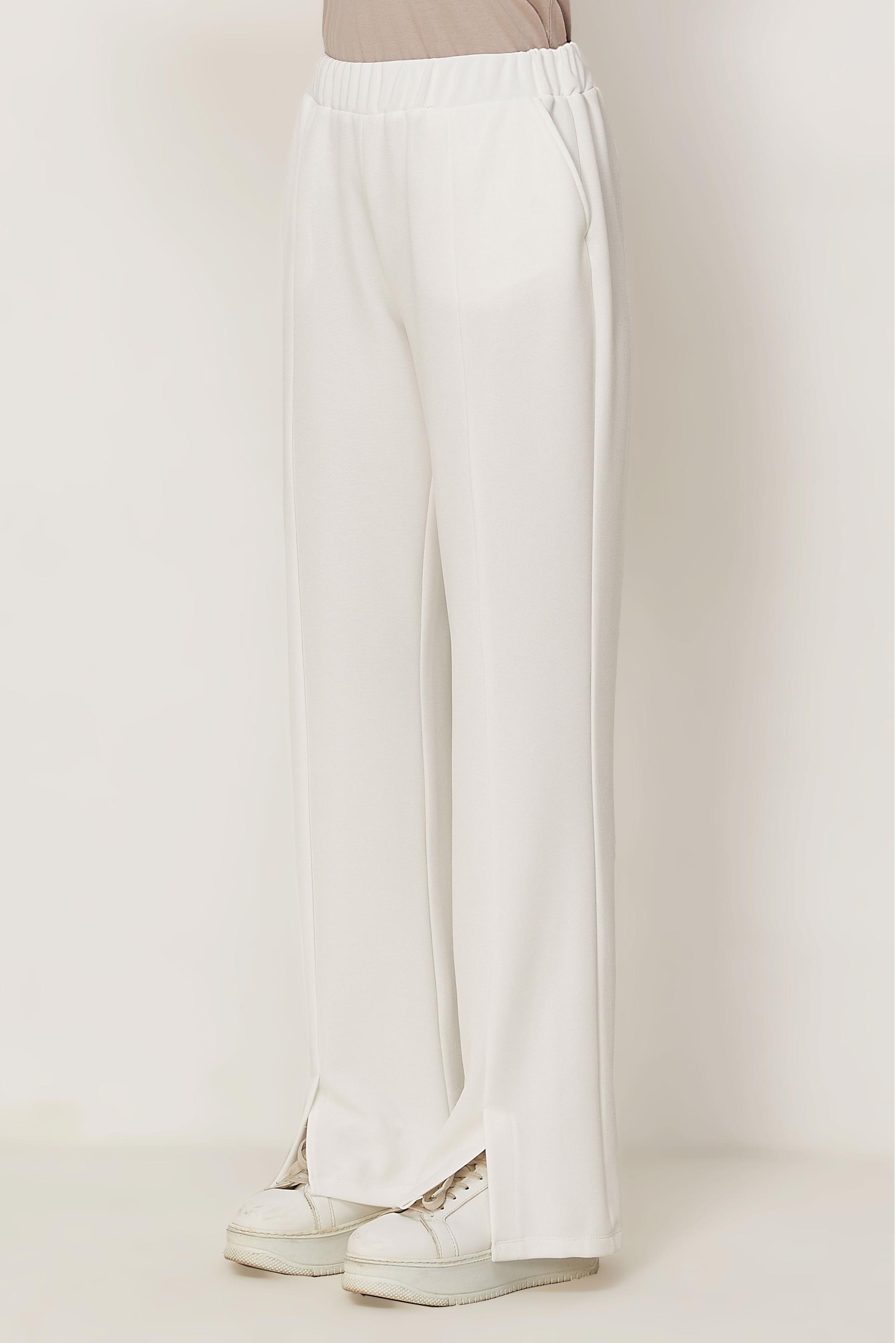 Vêtements hijab BLANC PANTALON TAILLE ÉLASTIQUE 70996