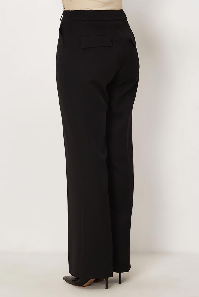 Hijab-Kleidung SCHWARZ GERADE GESCHNITTENE HOSE 70998 - ALVİNA
