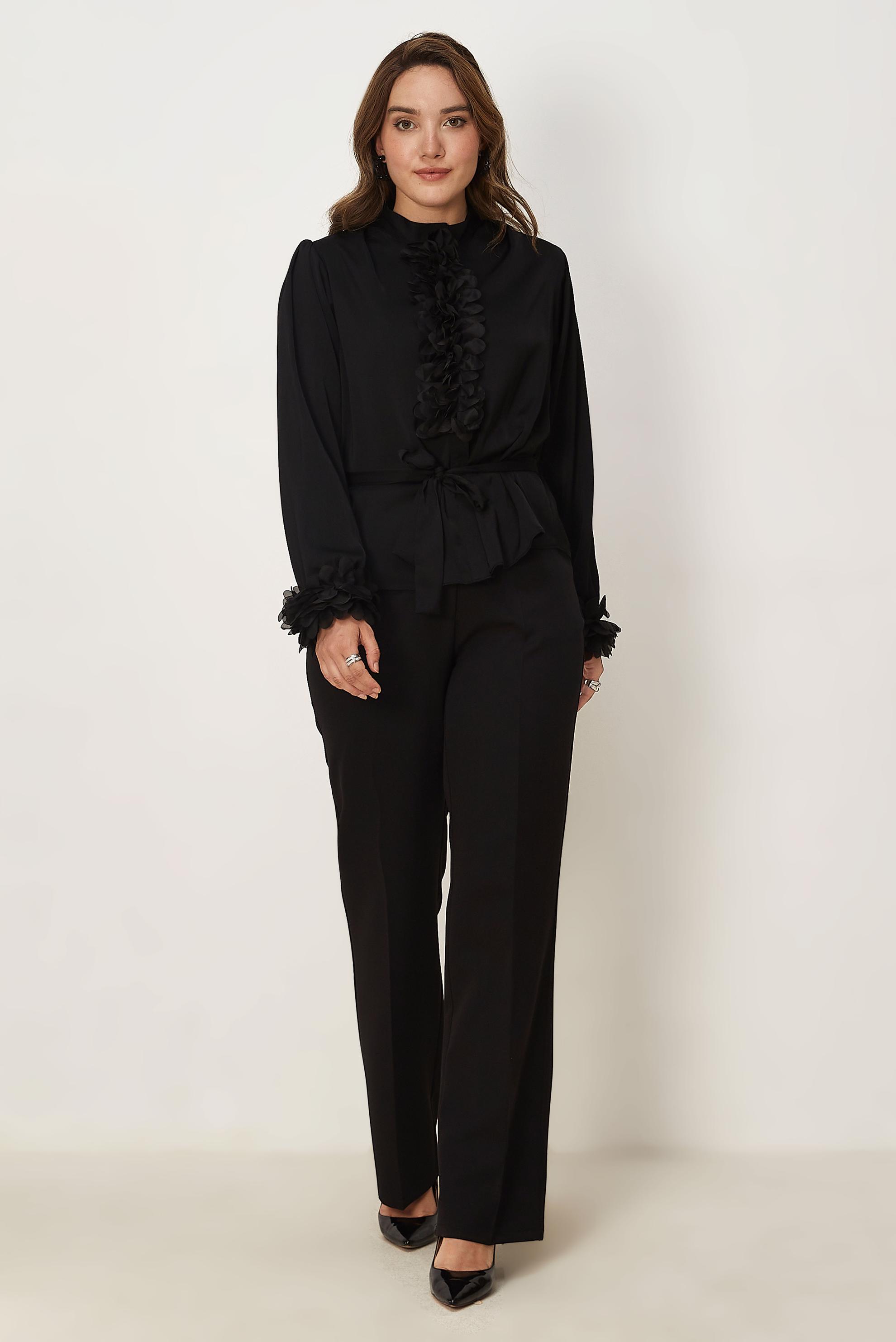Hijab-Kleidung SCHWARZ GERADE GESCHNITTENE HOSE 70998