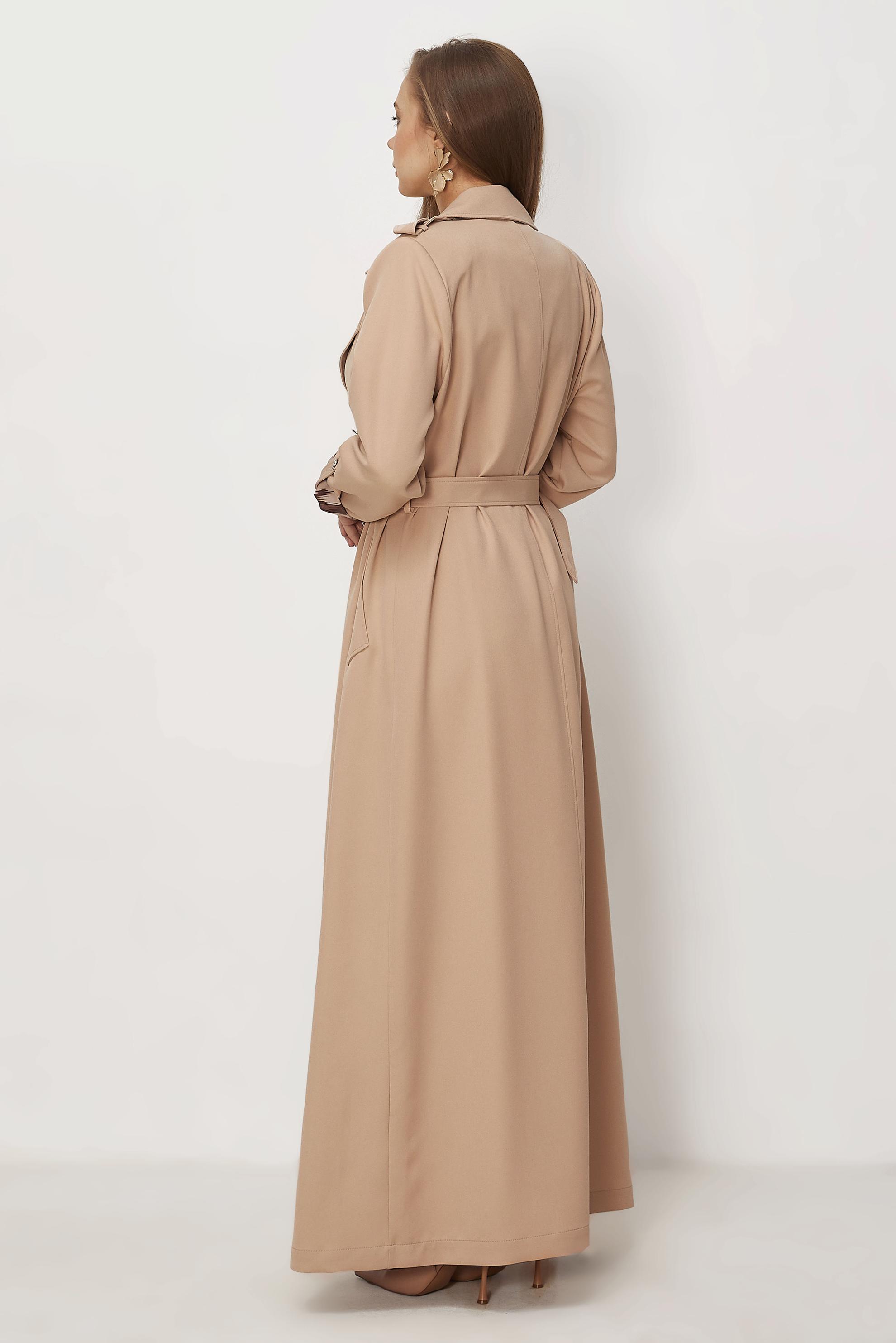 Hijab clothing BEIGE BELTED TOPCOAT 11006