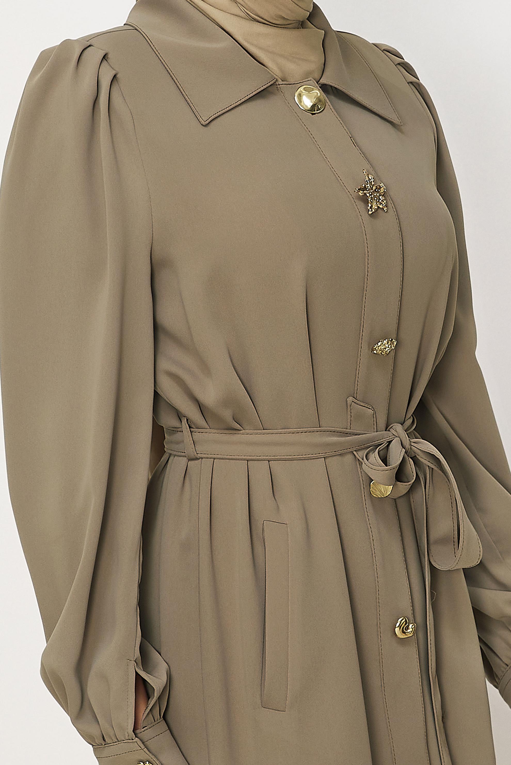 Hijab clothing MINK BELTED TOPCOAT 11011