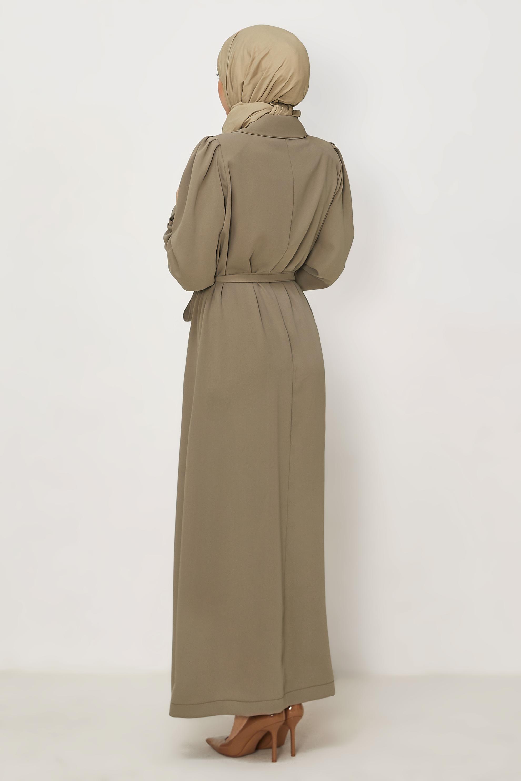 Hijab clothing MINK BELTED TOPCOAT 11011