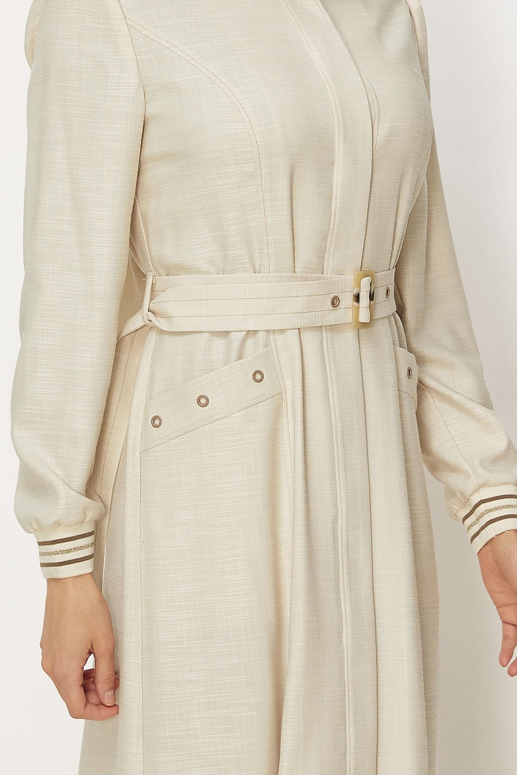 Hijab clothing BEIGE BELTED TOPCOAT 11012