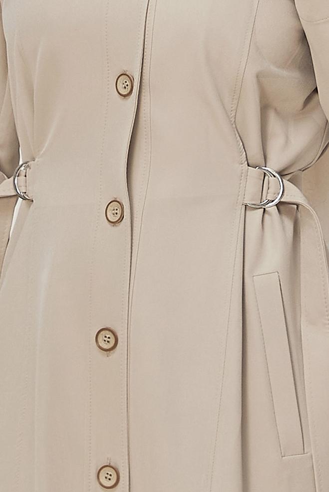 Hijab clothing BEIGE BELT DETAILED TOPCOAT 11015 - ALVİNA