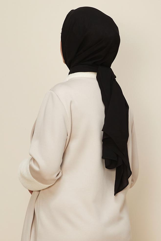 Vêtements hijab NOIR CHÂLE ORGANIC ALVINA 8615 - ALVİNA