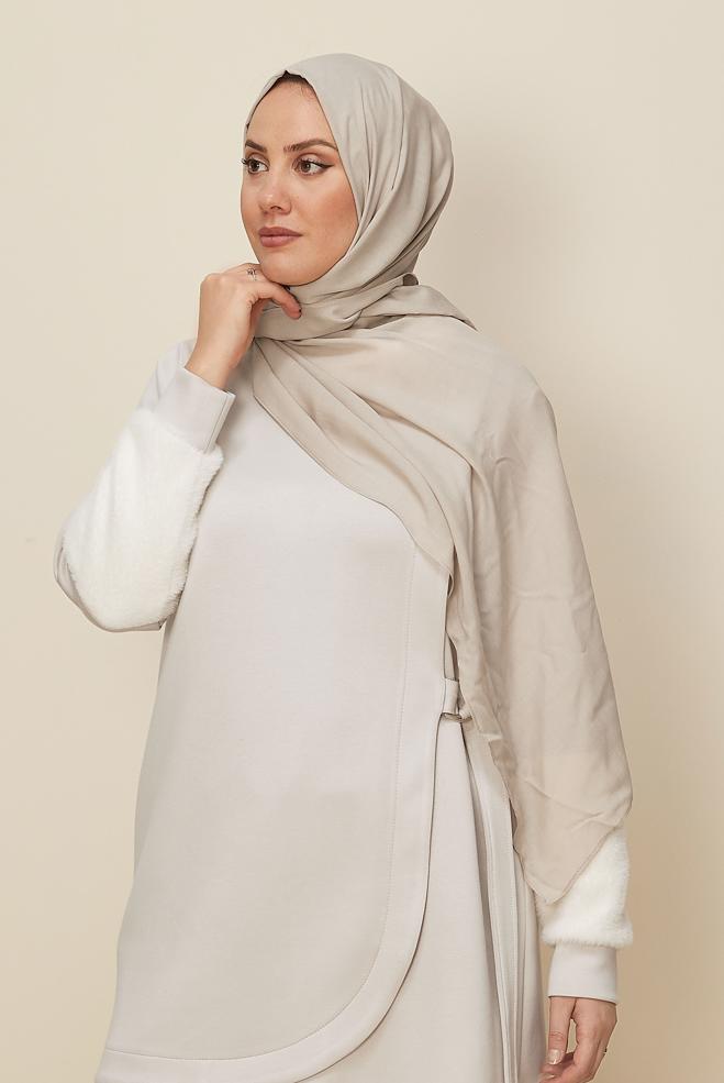 Hijab clothing BEIGE 8615 ALVİNA ORGANİK VİSKON ŞAL(NRL) - ALVİNA
