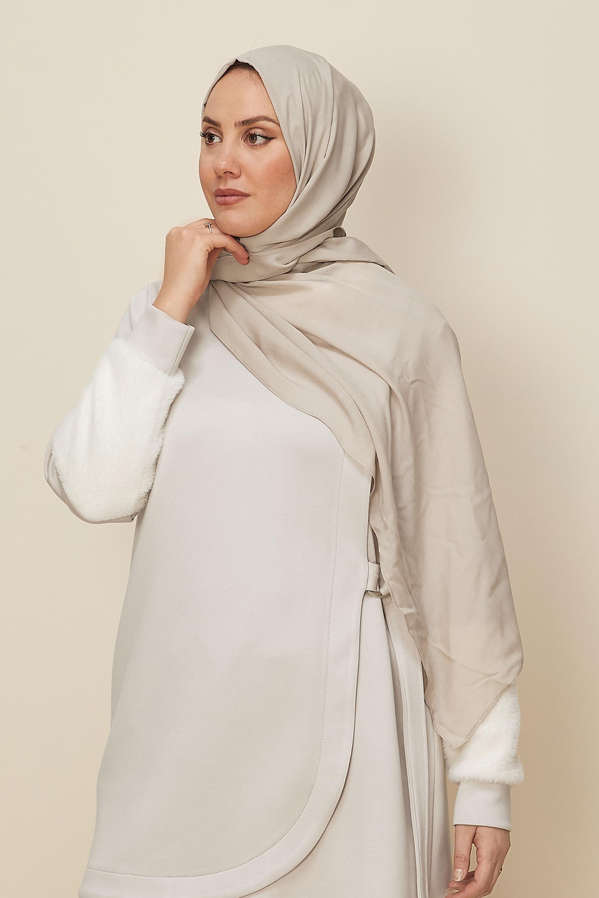 Hijab clothing BEIGE 8615 ALVİNA ORGANİK VİSKON ŞAL(NRL)