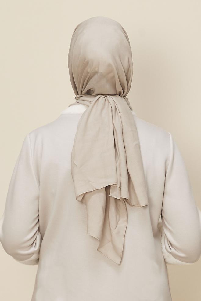 Hijab clothing BEIGE 8615 ALVİNA ORGANİK VİSKON ŞAL(NRL) - ALVİNA