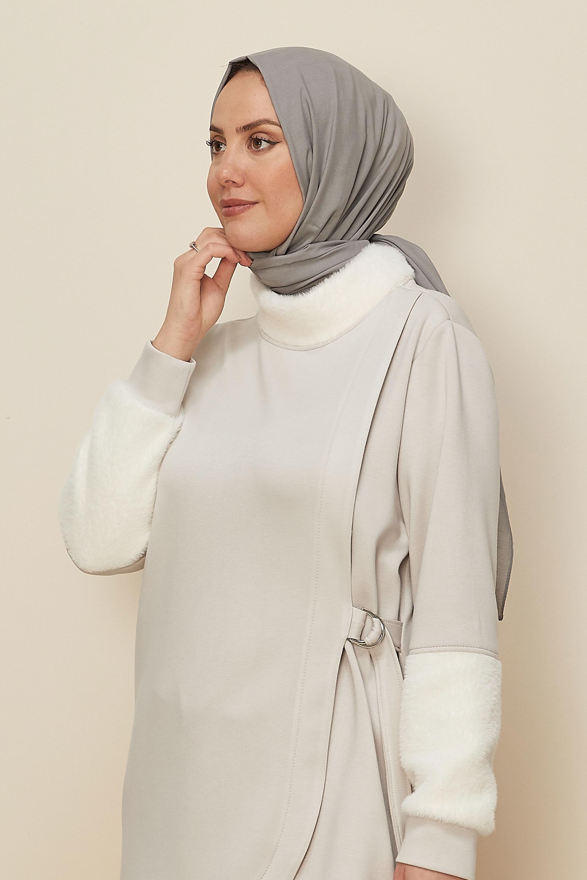 Hijab clothing GREY 8615 ALVİNA ORGANİK VİSKON ŞAL(NRL)