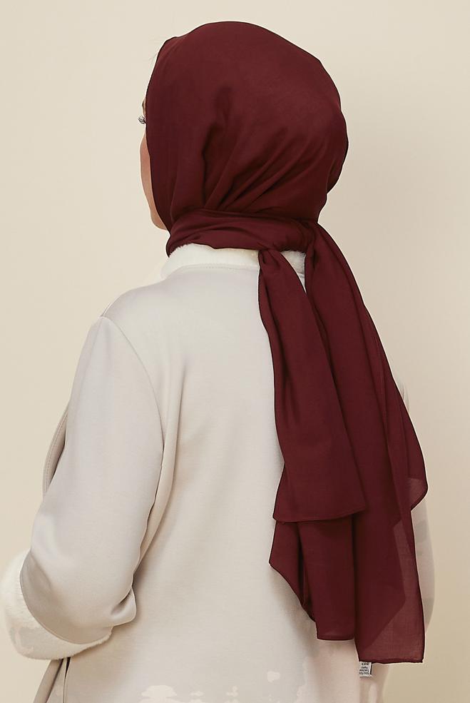 Vêtements hijab ROUGE BORDEAUX CHÂLE ORGANIC ALVINA 8615 - ALVİNA