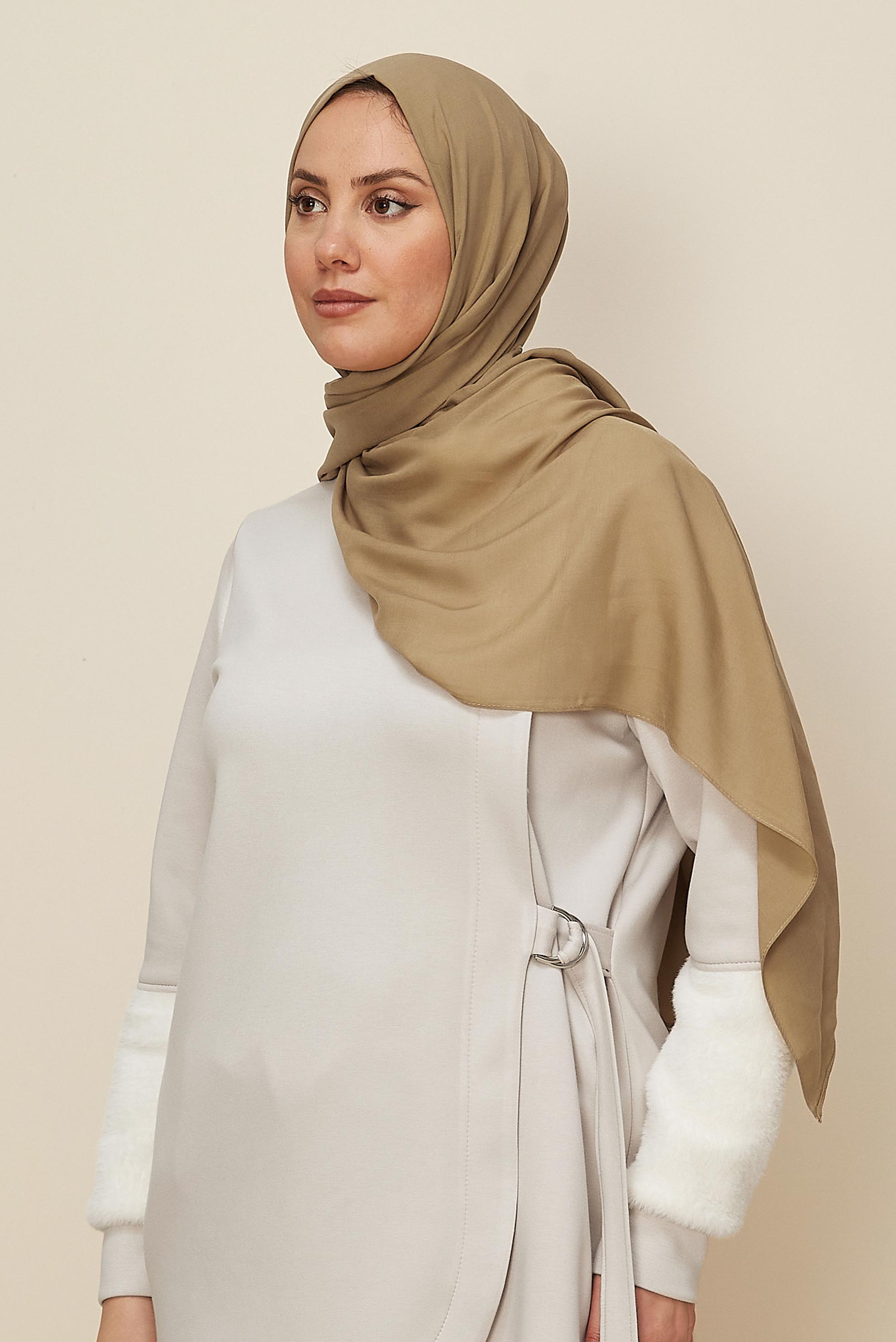 Hijab clothing BROWN 8615 ALVİNA ORGANİK VİSKON ŞAL(NRL)