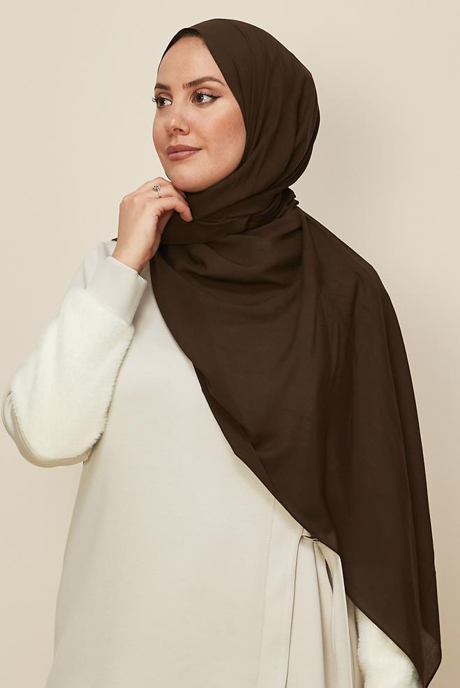 Vêtements hijab BRUN CHÂLE ORGANIC ALVINA 8615 - ALVİNA